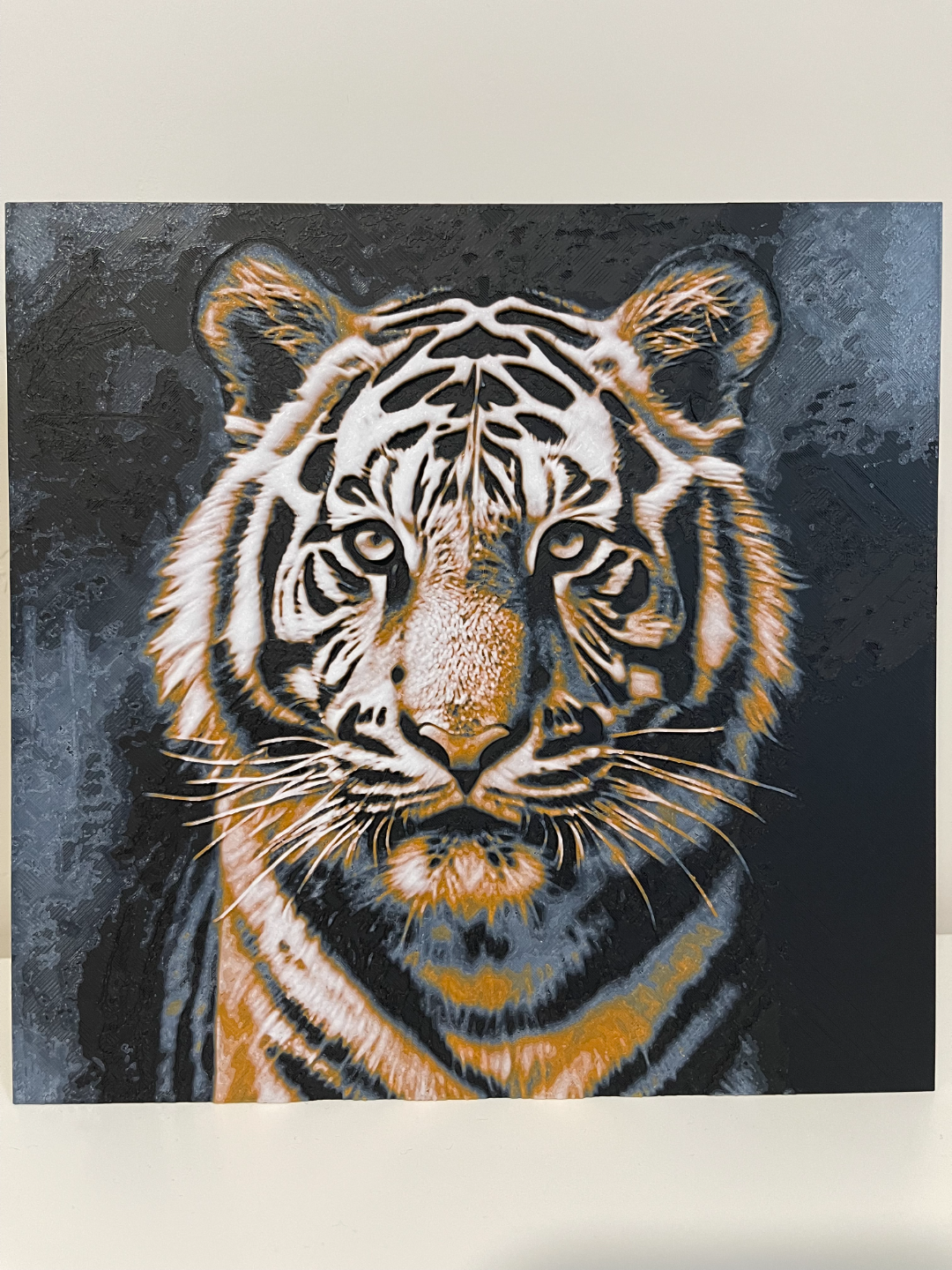 tiger - hueforge by squish3d generative 3d model & lithophane 2d art 3D print model - Mito3D