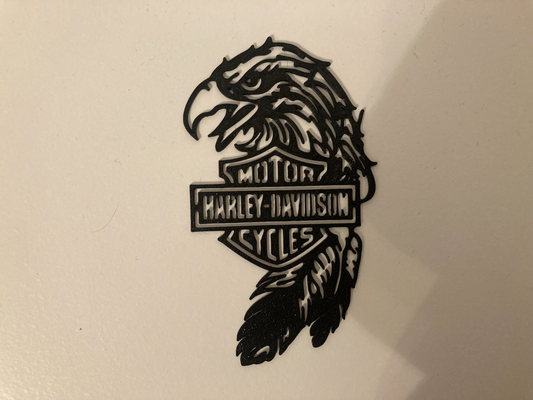 harley davidson adler mauer dekor by yakubhroch kunst zeichen logos harley davidson wand dekoration 3d print model - Mito3D