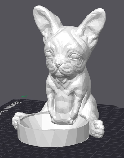 escuela politécnica franz sische buldog frenchie mit schale by 3dmetalcave casa mascotas mascota accesorios cuenco llave dinero 3d print model - Mito3D