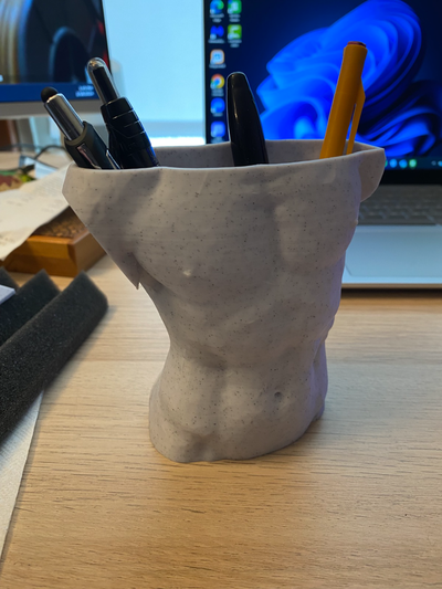 statue of david pen cup or vase remixed by forged in filament household office art desk accessories 3d print model - Mito3D