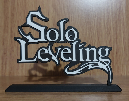 solo leveling logo stand by 5el3 props & cosplays comics anime manhwa sungjinwoo sung jin woo gold decor 3d print model - Mito3D