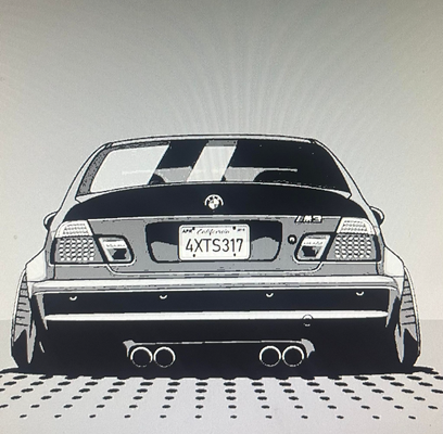 bmw e46 m3 corps large by marque génératif 3d modèle forge chapeaux lithophane position 3d print model - Mito3D