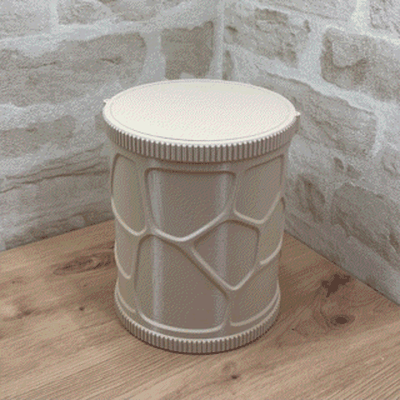 trash can swing lid by toprototyp household house models bin container waste leftover home decor kitchen desk office wastebin rotating voronoi organic print in place printinplace no supports 3d print model - Mito3D