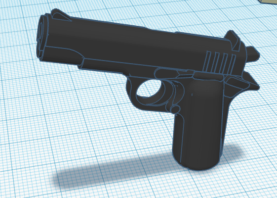 m1911 scaled fixed brickman remixed by printmajstr toys & games 3d print model - Mito3D