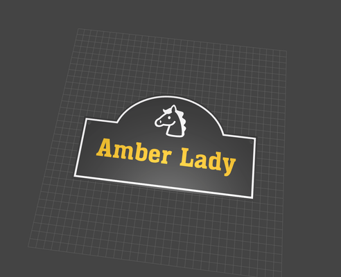 amber lady sign by exotech generative 3d model my amper 3d print model - Mito3D