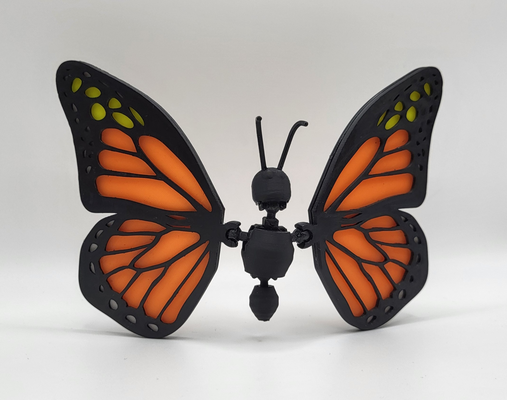 mini 13 monarch butterfly remixed by dr operator toys & games characters toy lucky dummy 3d print model - Mito3D