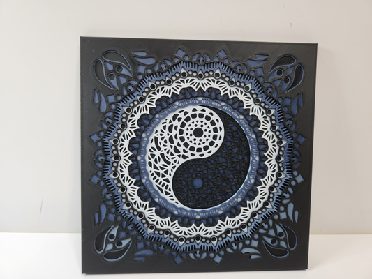 yin yang mandala mur art by jamboodle modèles brillant pendaison 4 couleur multi couche 3d print model - Mito3D