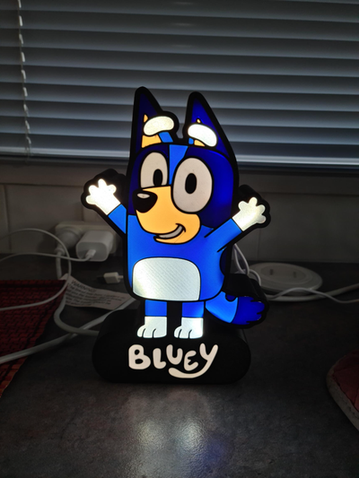 bluey ışık kutu by lryan7310 oyuncaklar oyunlar karakterler köpek abc televizyon karakter haydut mavi heeler 3d print model - Mito3D