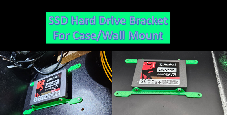 ssd hard drive mount bracket by maker dave hobby & diy electronics hd wall connector 3d print model - Mito3D