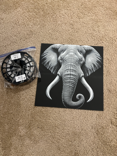 géant 4pc l'éléphant forge chapeaux by rp47 dessins génératif 3d modèle lithophane signe mur art nature animal animaux 3d print model - Mito3D