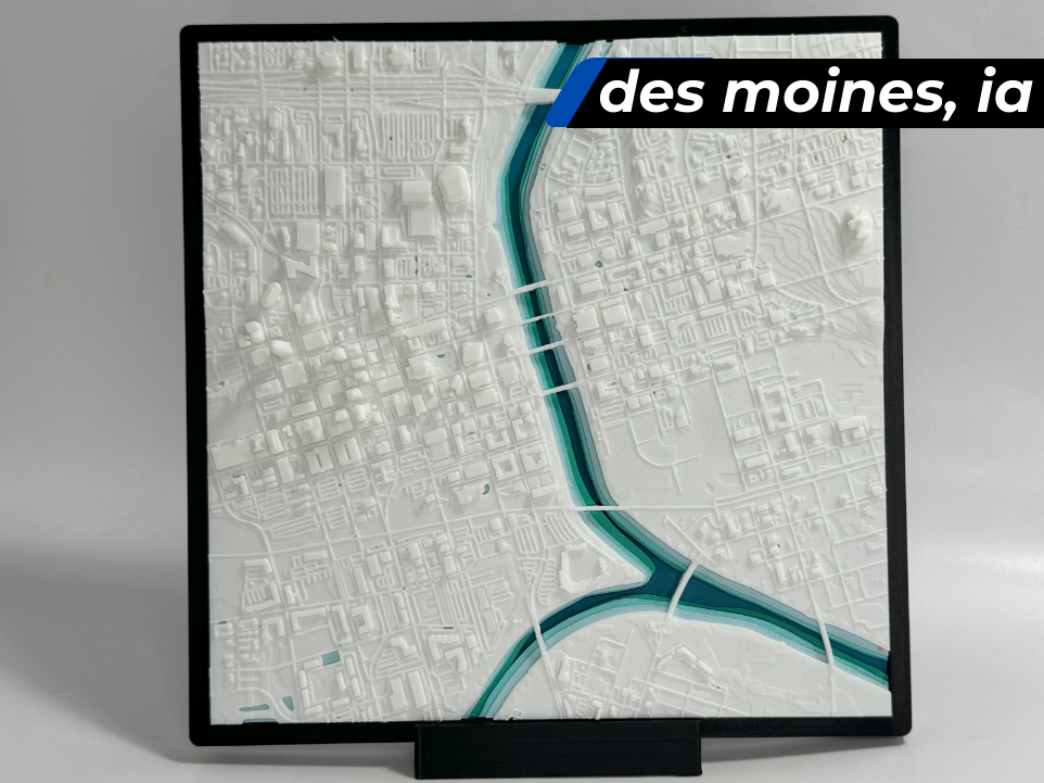 moines iowa petite ville 3d by 3dfolio miniatures architecture plans etats unis paysage urbain 3D print model - Mito3D