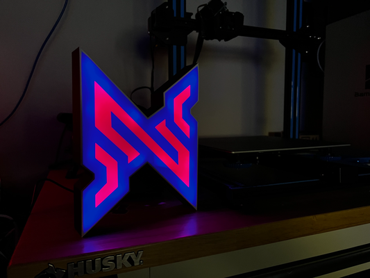 natesemipro logo lightbox by art signs & logos box light pink blue sign 3d print idaho usa in fun first design 3d print model - Mito3D