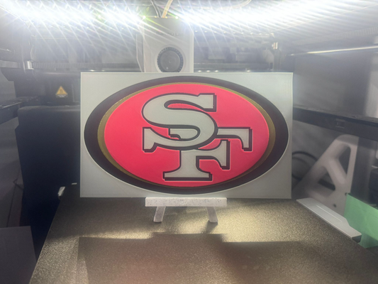 49ers hueforge by fatalchaos25 generative 3d model & lithophane logo san francisco art nfl home decor football american 3d print model - Mito3D