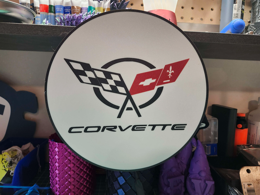 corvette lumière boîte by tri 3d loisir diy électronique chevy drapeau 3d print model - Mito3D