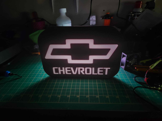 chevy badge lumière boîte by tri 3d loisir diy électronique checrollet chevrolet camion coup 3d print model - Mito3D