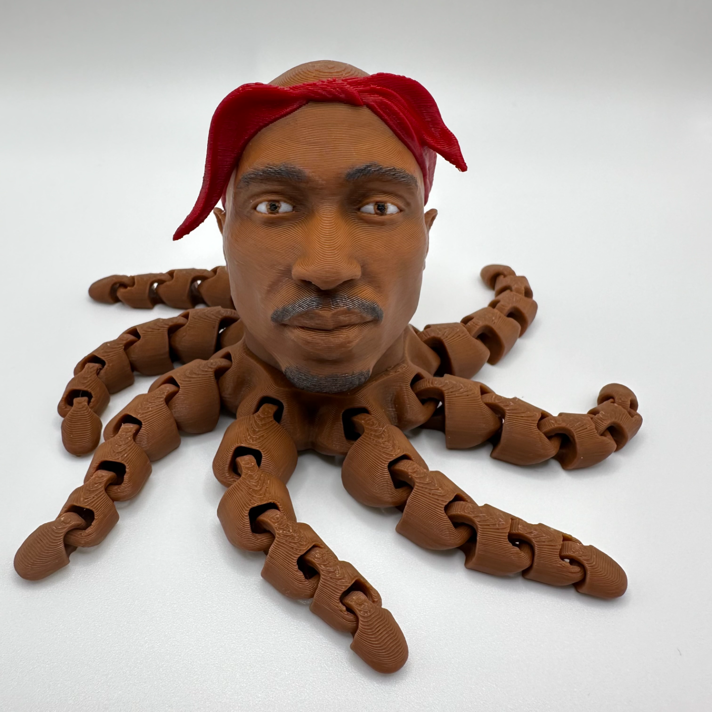 2pactopus eklemli yeniden karıştırılmış by deltree3d minyatürler insanlar 2pac tupac ahtapot ifade baskı yeri pip renkli yazdır oyuncak eğlence ams bambular bambu pop kültürü eklemlenme model mafsallı şekil müzik hiphop ikon efsane rap westcoast oyuncaklar hareketli esnek 3D print model - Mito3D