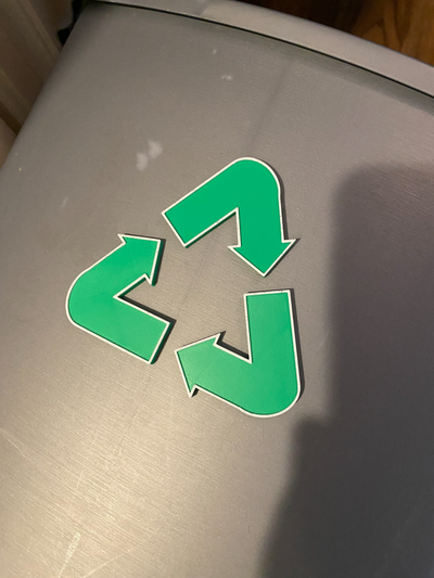 reciclando símbolo by forjado in filamento casa decoração lixo logotipo faça acentos melhoria cozinha 3d print model - Mito3D