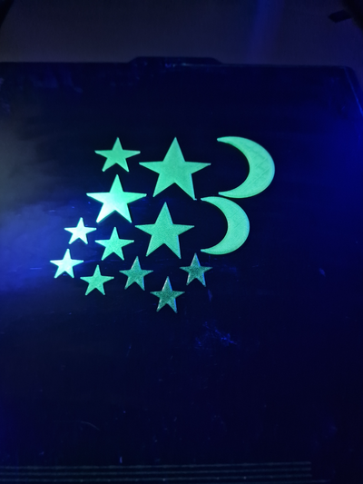 ceiling wall decor stars moon glow in dark by madness3d household art star fluorescent luminous 3d print model - Mito3D