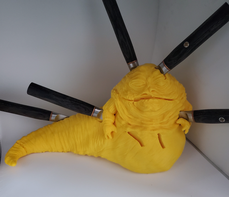 jabba cutt alias hans venganza filete cuchillo soporte remezclado by papiwazzy creador casa modelos estrella guerras cuchillos cuchillería tenedor cubiertos cocina 3d print model - Mito3D