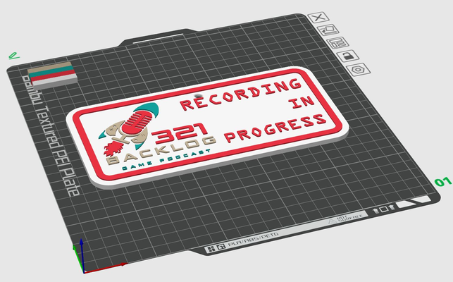 321backlog podcast enregistrement porte plaque by utilisateur 3280981736 art panneaux logos 3d print model - Mito3D