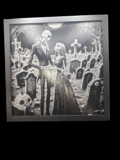 jack sally nightmare love by gunners generative 3d model hueforge & lithophane christmas 3d print model - Mito3D