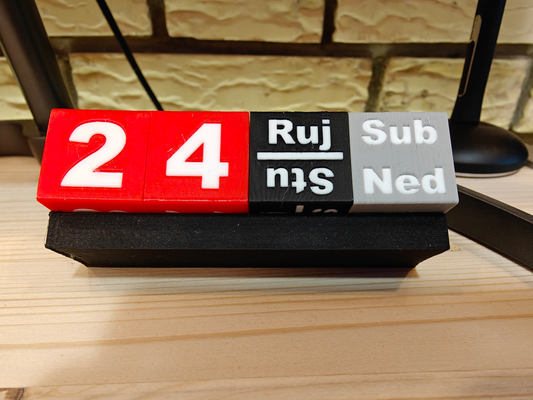 manuel calendrier afficher bureau by nain bois ménage temps semaine 3d print model - Mito3D