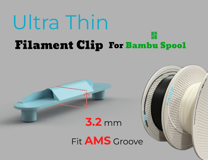 ultra ince iplik klips bambu biriktirmek ams uyumlu by eski ülke 3d yazıcı aksesuarlar iplikçik filamentclip175mm aksesuar kulp destek 3D print model - Mito3D