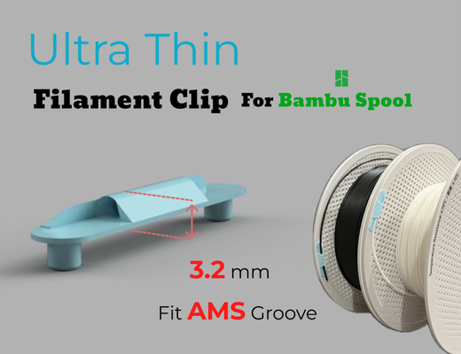 ultra delgado filamento acortar bambu carrete ams compatible by viejo pais 3d impresora accesorios clip filamentclip175mm accesorio delgado soporte 3d print model - Mito3D