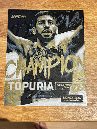 deles topuria campeão forja chapéus by navibp3d arte 2d ufc espanha 3d print model - Mito3D