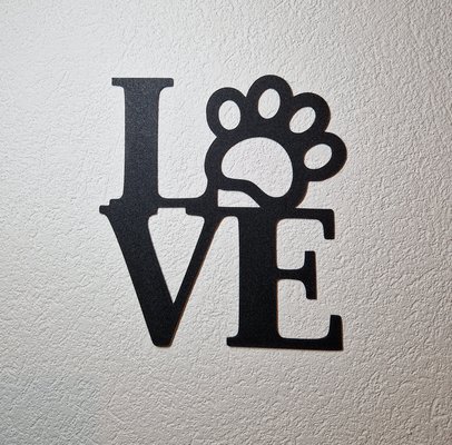 amor letra pata pared arte decoración by cubierta casa 3d print model - Mito3D