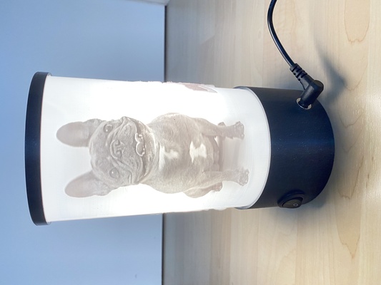 lithophan lampe base 100mm dia by togeis kunst modelle led g4 3d print model - Mito3D