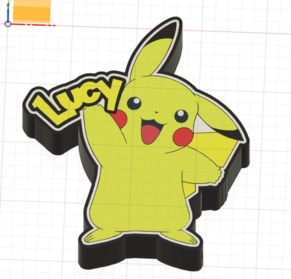 pikachu lucy leuchtkasten by keuro kunst zeichen logos 3d print model - Mito3D