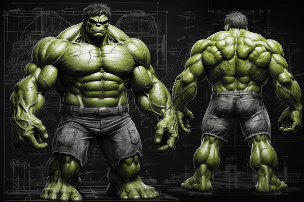 hulk hueforge by pi3d generative 3d model & lithophane avengers 3d print model - Mito3D