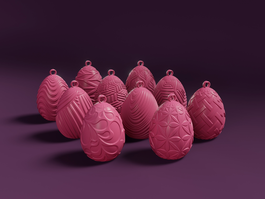 pasqua uova collezione 1 by 3dmdesign domestico arredamento uovo deco decorazione ornamento ornamenti impostato 3d print model - Mito3D