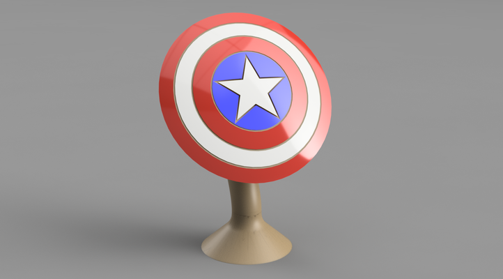 captain america shield & stand detachable by turtletech creations props cosplays marvals avengers bust replica 3d print model - Mito3D
