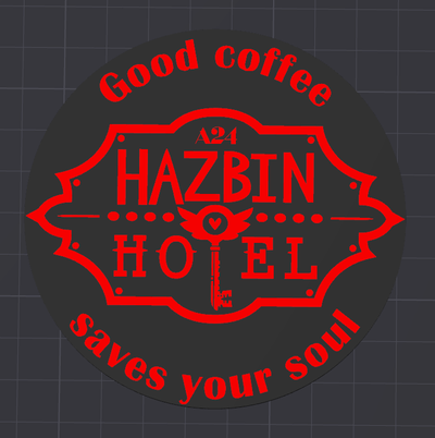 hazbin hotel coaster by domter household house models coffee 3d print model - Mito3D