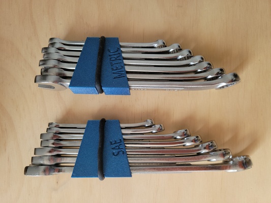 handwerker schlüssel 7 stück einstellen veranstalter standard sae metrisch by bri0nac werkzeuge schraubenschlüsselhalter 3d print model - Mito3D