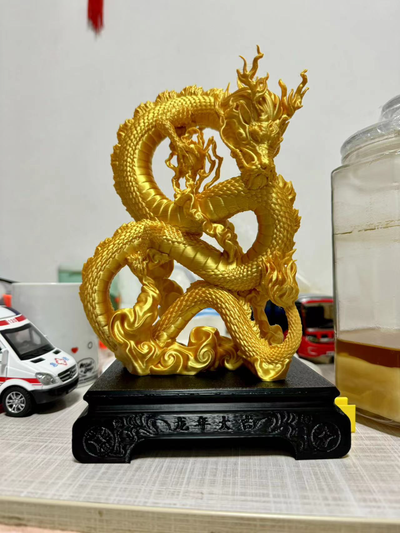 biyun dragon lion desktop ornaments toy bases by art models azure cloud 3d print model - Mito3D