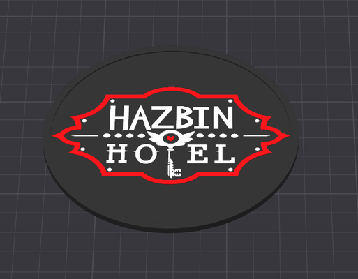 hazbin hotel logo coaster by trooper74 household decor a24 3d print model - Mito3D