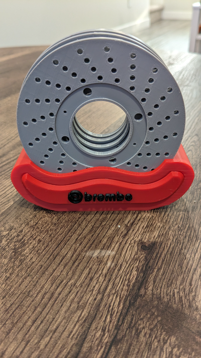 disc brake coaster set by simple solutions 3d household decor brembo wilwood tesla corvette camaro ford chevy range rover infinity car automotive drink caliper bmw audi dodge 3d print model - Mito3D