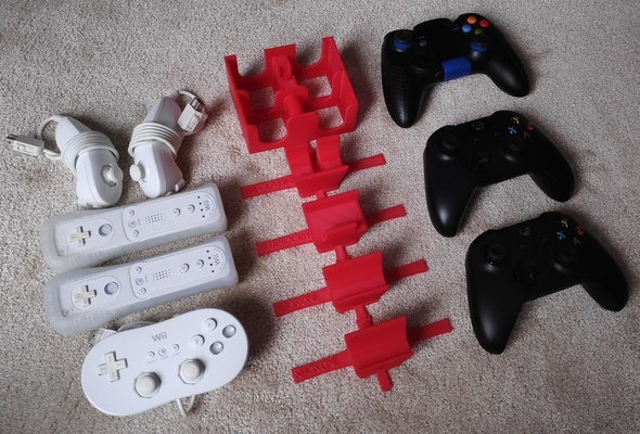 modular controller stands - wii classic wiimote nunchuck stoga 8710 xbox by rich t toys & games storage gamepad 3827782 3d print model - Mito3D
