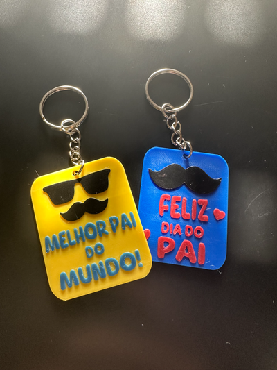 porta-chaves dia do pai 2 modelos by makerize3d fashion models keychain portachaves father father's day 3d print model - Mito3D