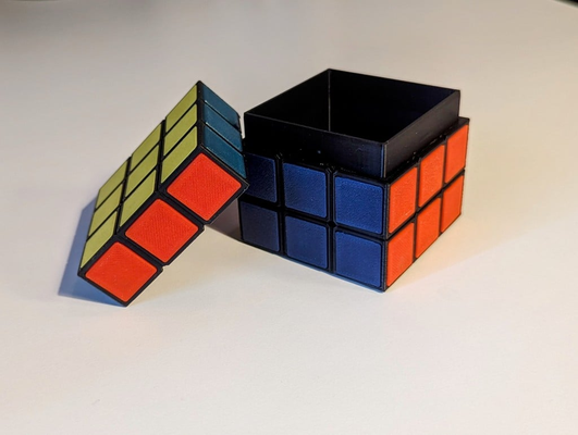rubiks boîte by seau étain ménage décor rubik récipient cube speedcube 3d print model - Mito3D