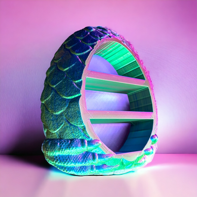 dragon egg mini shelf v2 by biskuitsandgravy art sculptures print in place no supports organizer 3d print model - Mito3D