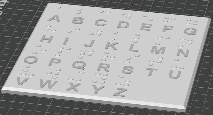 braille alphabet anglais by chaos éducation modèles 3d print model - Mito3D