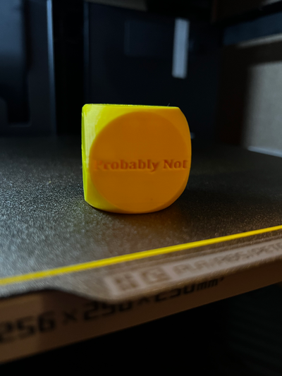 desicion cube remixed by paddys 3d printer test models no decision wrfel dice tolerance 3d print model - Mito3D