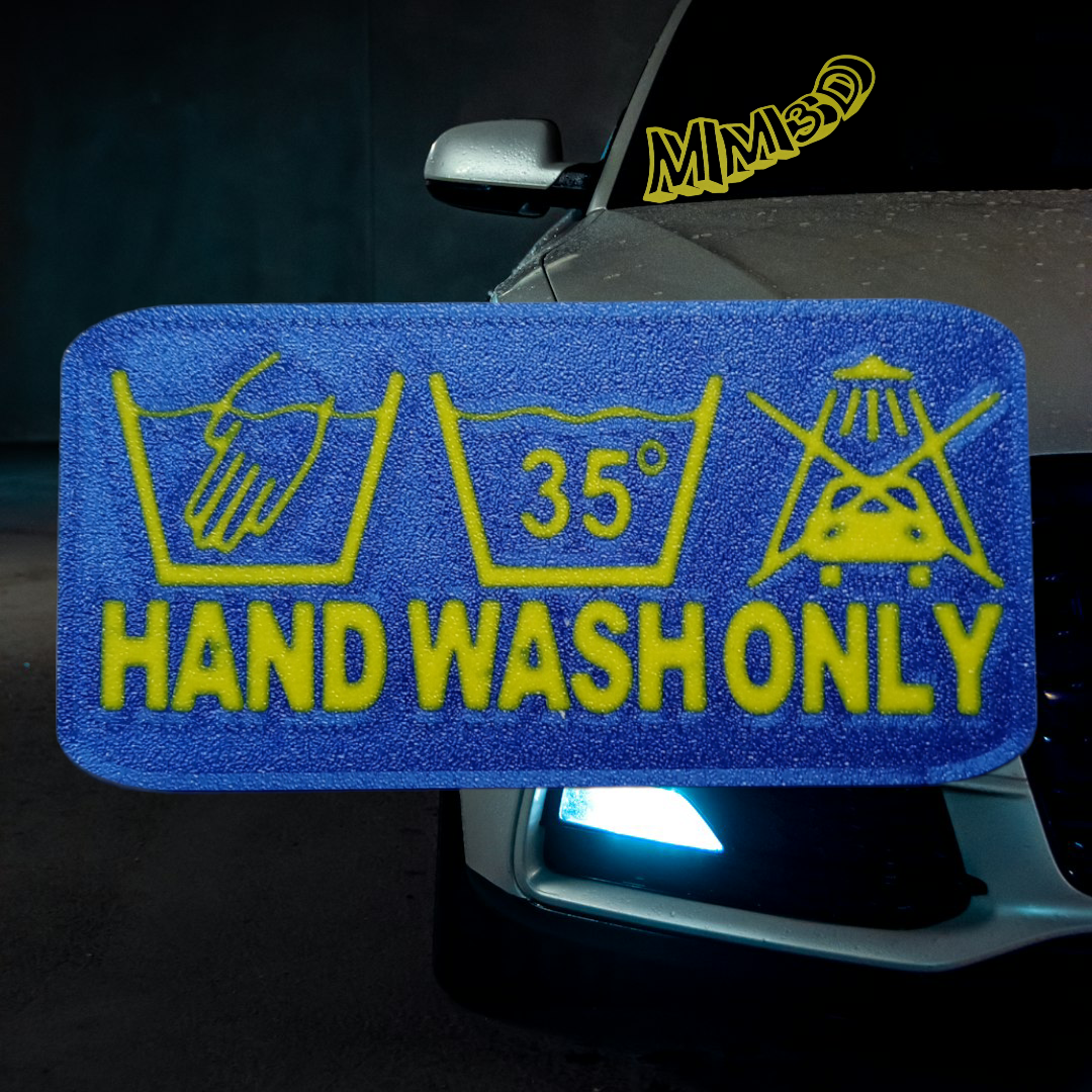 car hand wash by michele mm3d art signs & logos sign handwash 2d 3d decor gift fun crazy decorations deco plate acessories 3D print model - Mito3D