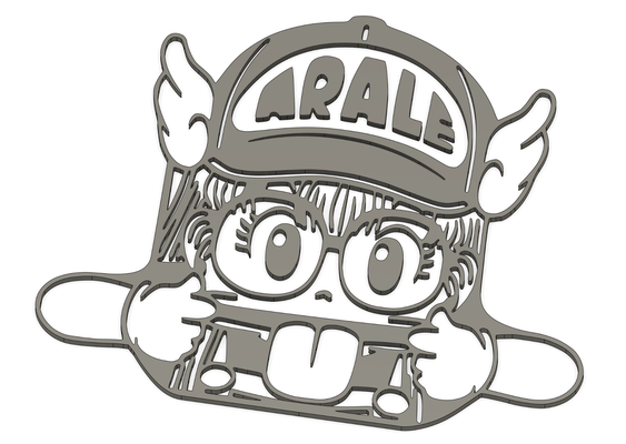 arale zunge by lopa3d kunst 2d anime mauer einbruch sprache 3d print model - Mito3D