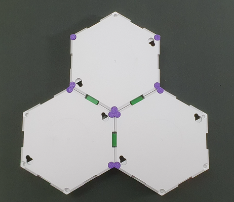 verbinder clever licht hexagon paneele by abonnieren haushalt haus modelle rgb led stabilisator stabilisierung stabilität 3d print model - Mito3D