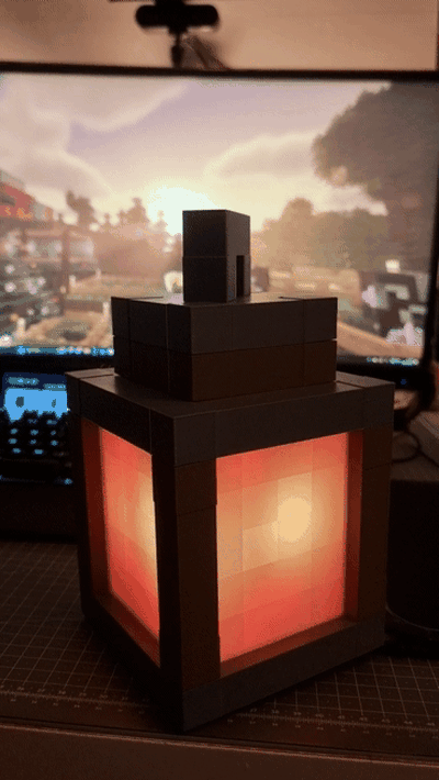 wled tower extension cozy minecraft lantern by sakul nideka household decor lamp light nightlight block game videogame led ledstrip 3d print model - Mito3D